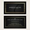 Elegant gold black professional modern monogram business card