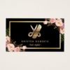Eye Catching 3D Gold Scissors Hair Stylist Floral Business Card