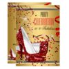 Fabulous 50 Red Heels Gold 50th Birthday Party Card