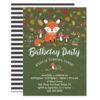 Fall Fox Kids Woodland Birthday Party Card