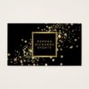 Faux Gold Confetti on Modern Black Business Card