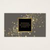 Faux Gold Confetti on Modern Gray Business Card