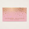 Faux Gold Foil Confetti Business Card | Pink