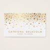 Faux Gold Foil Confetti Business Card | White