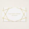 Faux Gold Modern Geometric on White Business Card