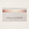 Faux Rose Gold Foil Elegant Modern Beige Linen Business Card