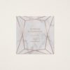 Faux Rose Gold Geometric | White Marble Look Square Business Card