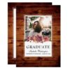 Floral Rustic Barn Wood Photo Graduation Party Card