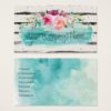 Floral Turquoise Pink Watercolor Bouquet Business Card