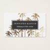 Glamorous Gold Tropical Palm Trees on White Business Card