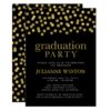 Glitter Gold and Black Confetti Graduation Party Card