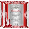 Glitter Quinceanera 15th Birthday Party Red Shoes Card