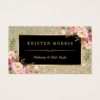 Gold Glitter Makeup Artist Hair Salon Floral Wrap Business Card