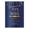 Graduation Party Elegant Navy Blue Confetti Card