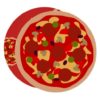 Custom kid's round pizza Birthday party invitation