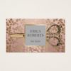 Hair Stylist Antique Scissor Rose Gold Damask Business Card