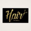 Hair Stylist Gold Script Modern Elegant Salon Business Card