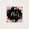 Hair Stylist Hairdresser Scissors Floral Wrapping Square Business Card