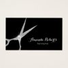 Hair Stylist Modern Silver Glitter Scissor Salon Business Card