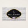 Hair Stylist Vintage Floral Rustic Wood Business Card
