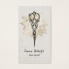 Hair Stylist Vintage Scissor Floral Classy Linen Business Card