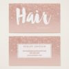 Hair stylist modern typography blush rose gold business card