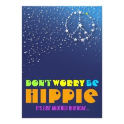 Hippie Happy 50th Birthday Peace Party Invitations