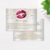 Hot Pink Glitter Lips Application Instructions Business Card