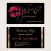 Hot Pink Glitter and Gold Lips Business Card