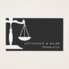 Justice Scale Attorney Black and White Business Card