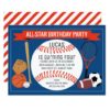 Kids Baseball Sports Birthday Party Invitation