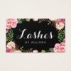 Lashes Script by Makeup Artist Trendy Floral Wrap Business Card