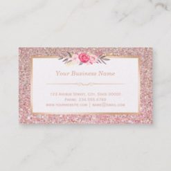 Lip Loyalty Card | Pink Floral Rose Gold Glitters - Image 2