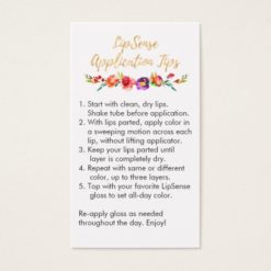 LipSense Application & Tips Card