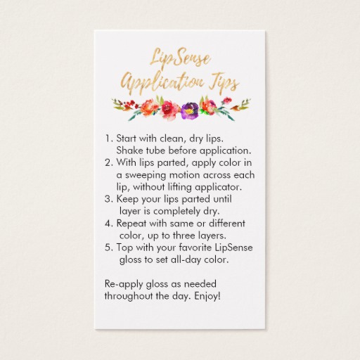 LipSense Application & Tips Card