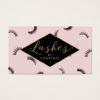 Lots of Lashes Pattern Lash Salon Pink/Black/Gold Business Card