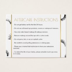 Lots of Lashes Salon White/Black Aftercare Card