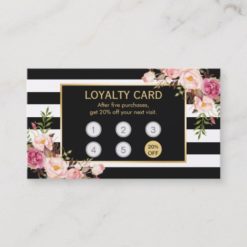 Loyalty Card Vintage Gold Floral Beauty Salon