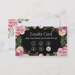Loyalty Punch Card | Girly Pink Floral Wrapping
