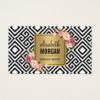 Makeup Artist Gold Abstract Pattern Floral Decor Business Card