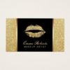 Makeup Artist Gold Glitter Lips Modern Business Card