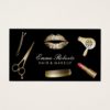 Makeup Artist Hair Stylist Modern Black & Gold Business Card