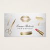 Makeup Artist Hair Stylist Modern Gold & Silver Business Card