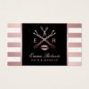 Makeup Artist Hair Stylist Modern Rose Gold Stripe Business Card