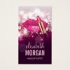 Makeup Artist Red Lips Pink Glitter Sparkling Business Card