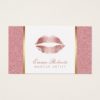 Makeup Artist Rose Gold Glitter Lips Beauty Salon Business Card