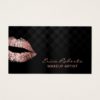 Makeup Artist Rose Gold Lips Luxury Black Salon Business Card