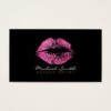 Makeup Artist Stylish Pink Glitter Lips Business Card