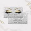 Makeup Eyebrow Eyes Lashes Glitter Gray Glam Business Card