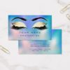 Makeup Eyebrows Lashes Glitter Blue Aqua OceanGold Business Card